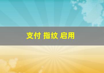 支付 指纹 启用